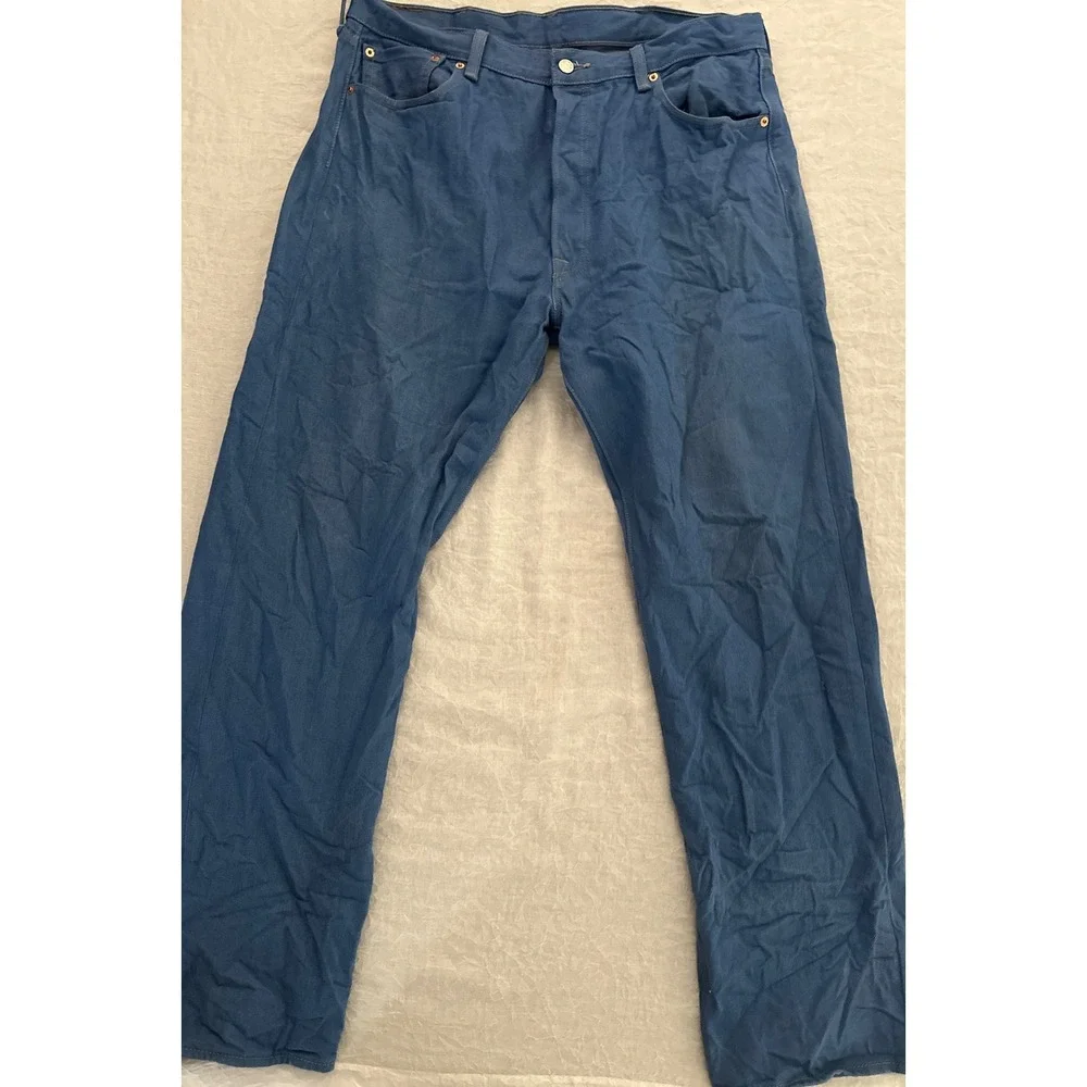 Levi's Jeans Straight Leg Button Fly Denim Blue‎ Pants Men's  38x34 Actual 35x30